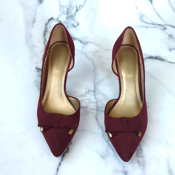 KELLY & KATIE burgundy heels | size 7.5 - Picture 2 of 7